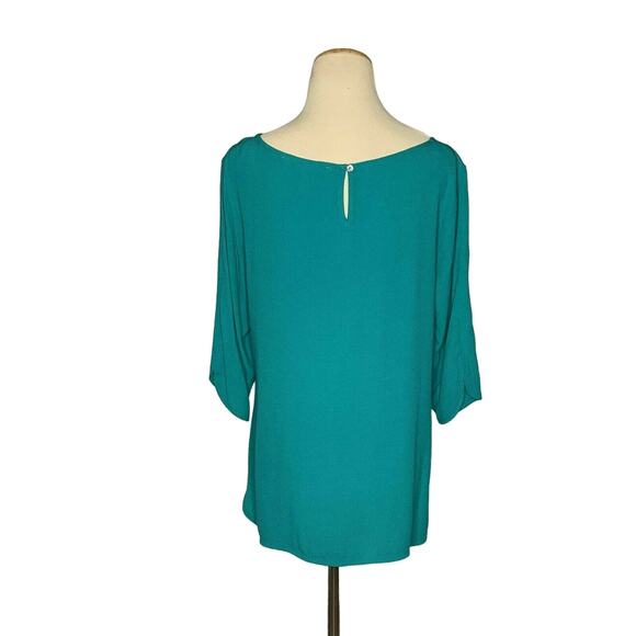 Violet & Claire Teal 3/4 Sleeves Tunic Blouse Size M - Picture 2 of 12